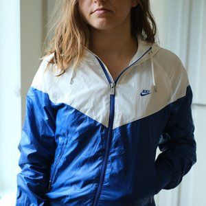 Nike Block Print Windbreaker- Bright Blue Small